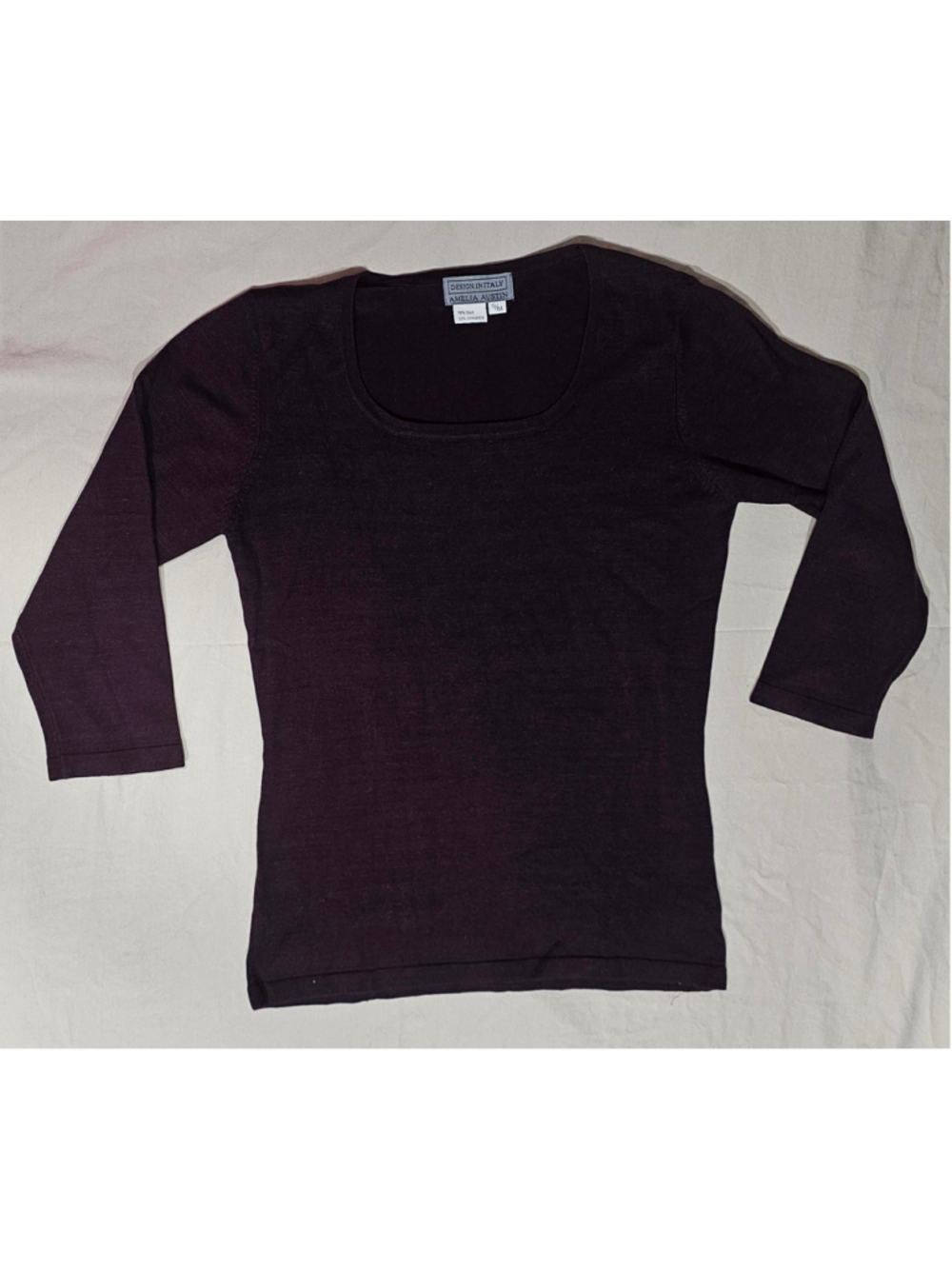 Women's Amelia Austin Silk Blend Long Sleeve Top Purple Size S/M